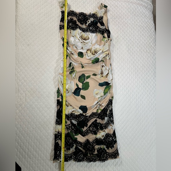 DOLCE & GABBANA Ruched silk Blush Rose black lace Dress 38 = USA 2 - Picture 10 of 16